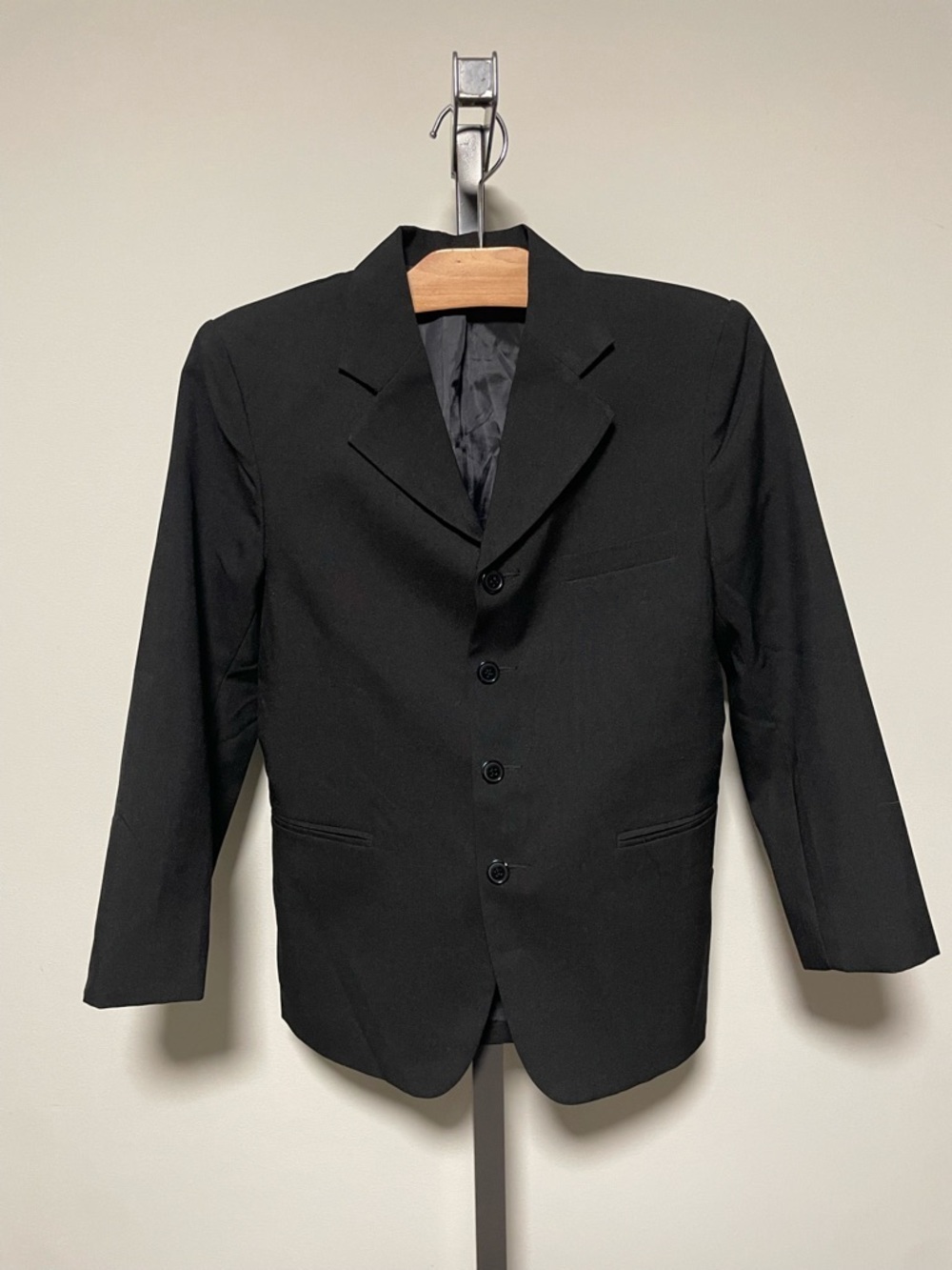 Vintage Protocol Kids Boys Blazer Suit Jacket Sports Coat Black Size 10 Youth